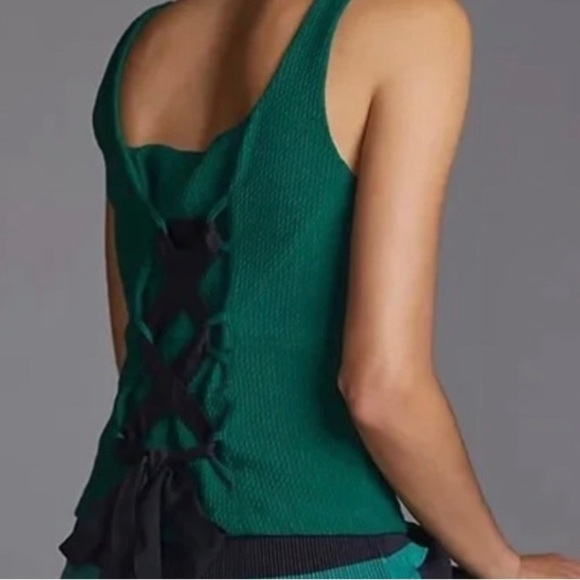 Anthropologie Tops - Anthropologie Maeve Tie - Back Tank Green NWT XL